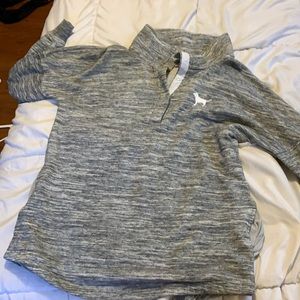 Pink Victoria’s Secret gray quarter button up